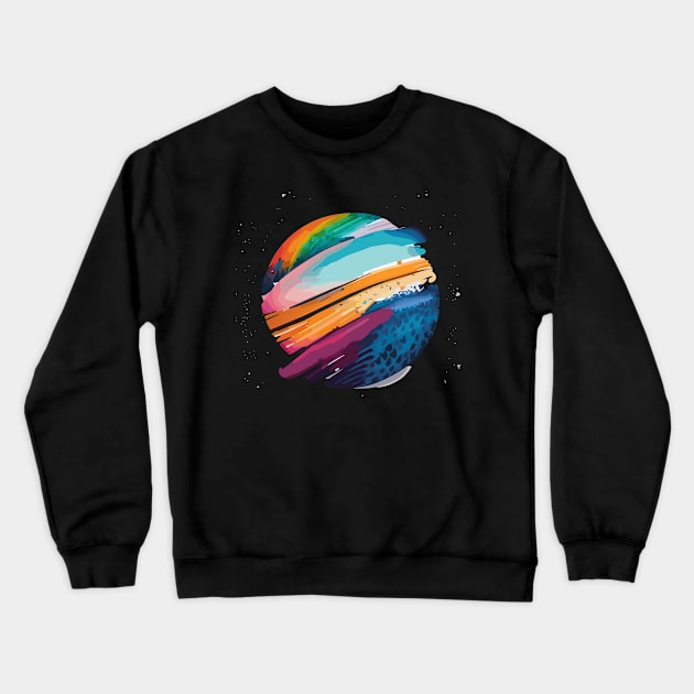 an abstract t-shirt featuring watercolor-inspired brush strokes and colors. Incorporating flowing and vibrant hues to create a dynamic and artistic composition Crewneck Sweatshirt by goingplaces